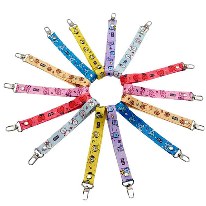 Kawaii BT21 TATA Phone Canvas Keychain – Anti-Lost Strap & Wristband