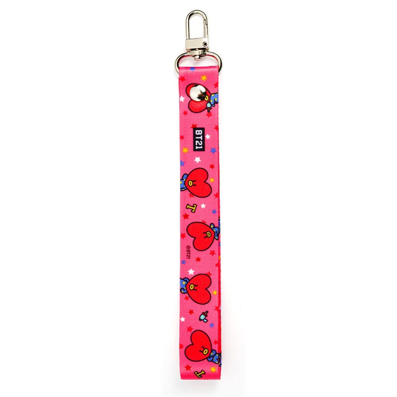 Kawaii BT21 TATA Phone Canvas Keychain – Anti-Lost Strap & Wristband