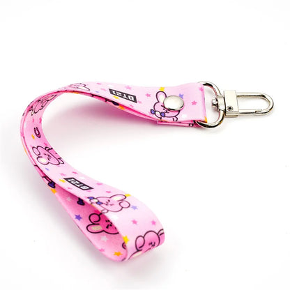 Kawaii BT21 TATA Phone Canvas Keychain – Anti-Lost Strap & Wristband