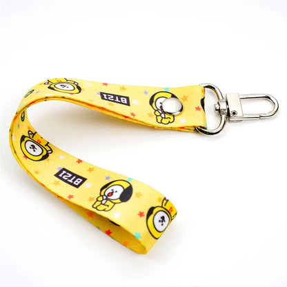 Kawaii BT21 TATA Phone Canvas Keychain – Anti-Lost Strap & Wristband