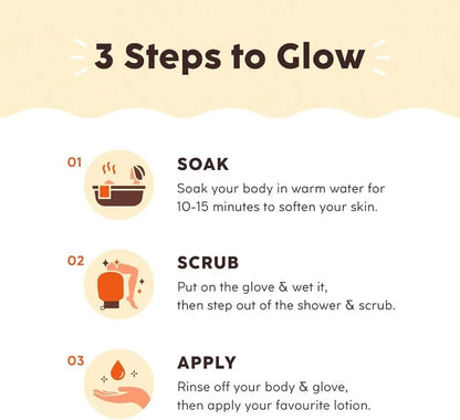 Exfoliating Gloves Dead Skin Remover – Moroccan Exfoliating Gloves – Exfoliating Massage Mitt Back Scrubber Glove