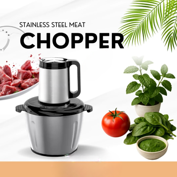 Effortless 1000W 3L Electric Meat Grinder & Food Chopper – Stainless Steel Blades, Multipurpose Cutter & Mincer for Meat, Vegetables & Fruits – HomeStar Black Edition