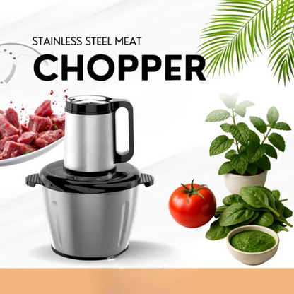 Effortless 1000W 3L Electric Meat Grinder & Food Chopper – Stainless Steel Blades, Multipurpose Cutter & Mincer for Meat, Vegetables & Fruits – HomeStar Black Edition