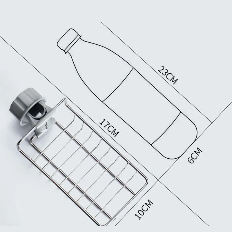 Premium Stainless Steel Adjustable Sink Caddy – Multi-Purpose Kitchen & Bathroom Sponge, Soap & Brush Organizer